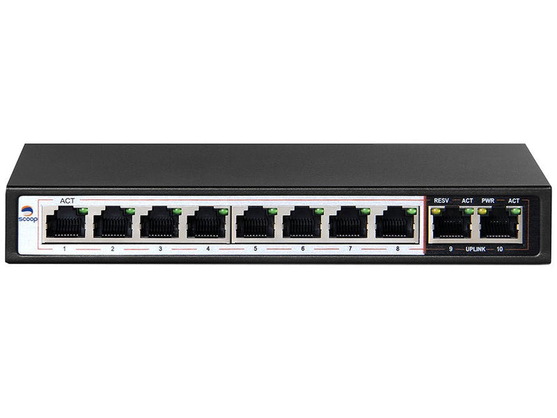 Scoop 10 Port Fast Ethernet 8 PoE 96W Switch-0