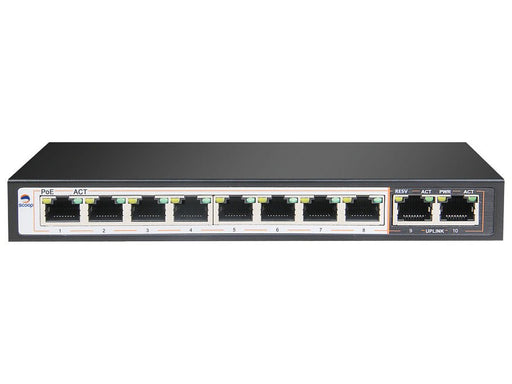 Scoop 8 Port Fast Ethernet PoE 96W 2 Gigabit Switch-0