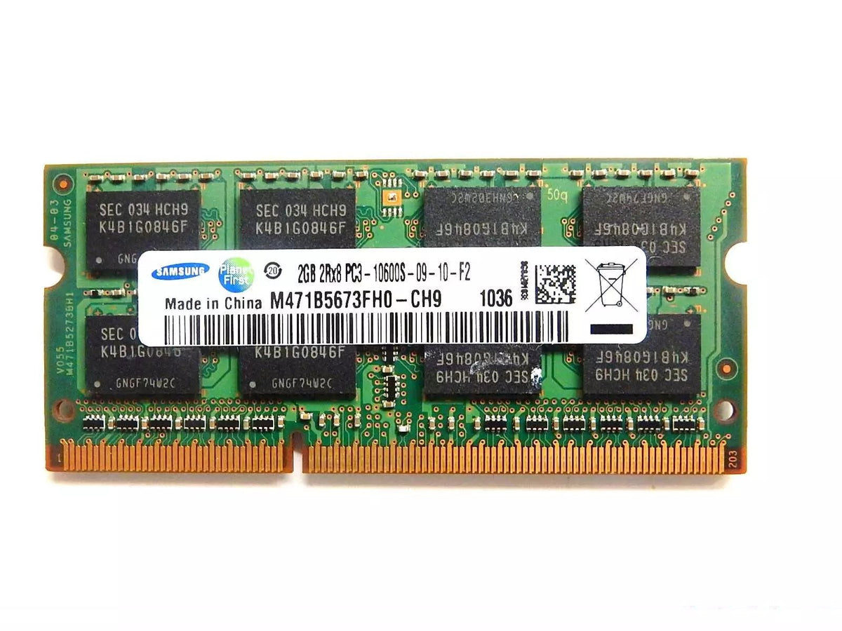 Samsung 2GB 2Rx8 Pc3-10600S-09-10-F2 DDR3 Sodimm Laptop Ram - Used
