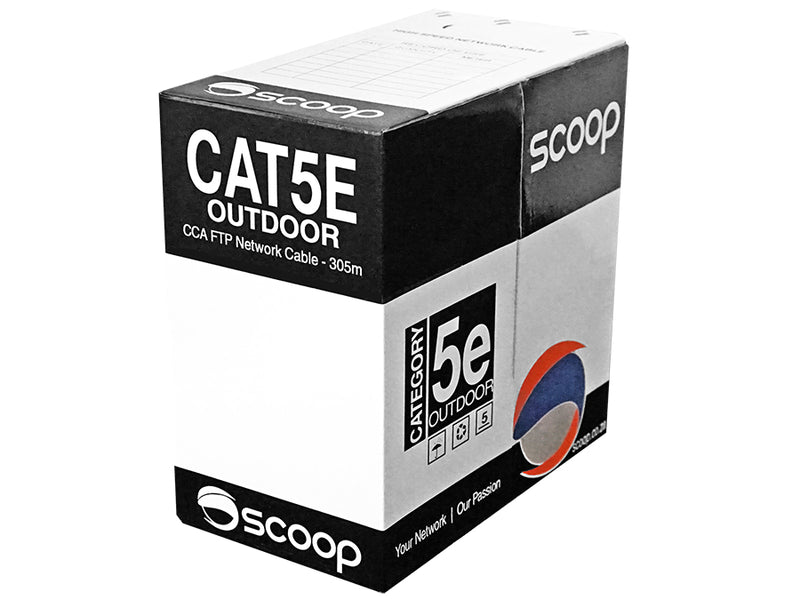 Scoop 305m Box Cat5e Outdoor FTP CCA Cable-0