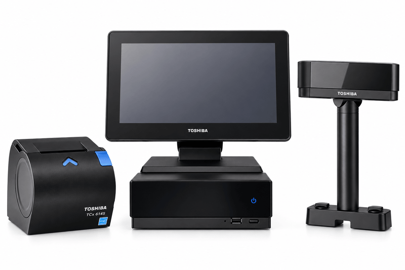 Toshiba 4901917 POS System Bundle – i7-13700E – 8GB DDR5 – 256GB NVMe – Win11Pro + Toshiba 15-Inch Touch Display + Toshiba TCx 6145 Thermal Receipt Printer + Toshiba 2×20 Customer Display – New