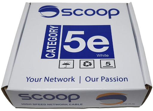 Scoop 100m Box Cat5e CCA White UTP Cable-0