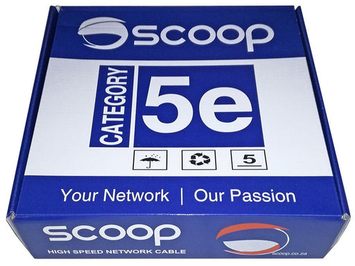 Scoop 100m Box Cat5e CCA Grey UTP Cable-0