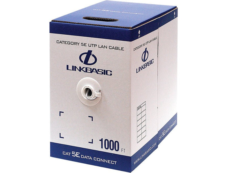 Linkbasic 305m Box Cat5e Solid Grey UTP Cable-0