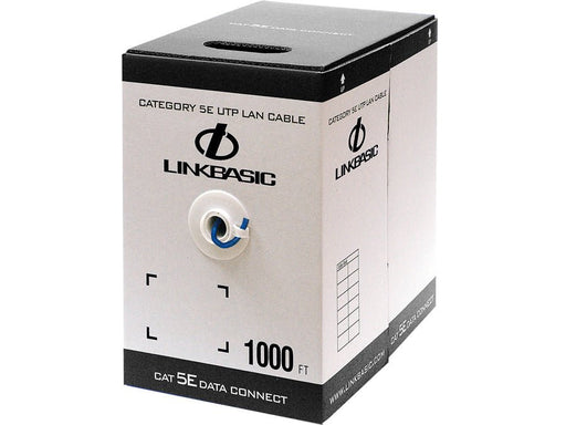 Linkbasic 305m Box Cat5e Solid Blue UTP Cable-0