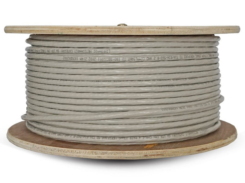 Linkbasic 100m Drum Cat6a Solid Grey UTP Cable-0