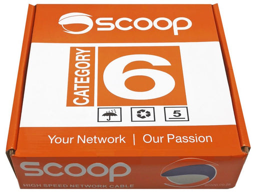 Scoop 100m Box Cat6 CCA Grey UTP Cable-0