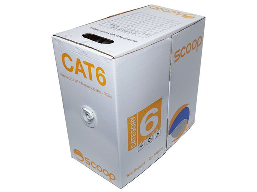 Scoop 305m Box Cat6 CCA White UTP Cable-0