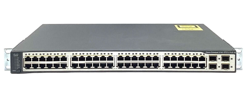 Cisco WS-C3750V2-48PS-E 48 Port PoE + 4 SFP Uplink Managed Layer 3 Switch – Pre-Owned
