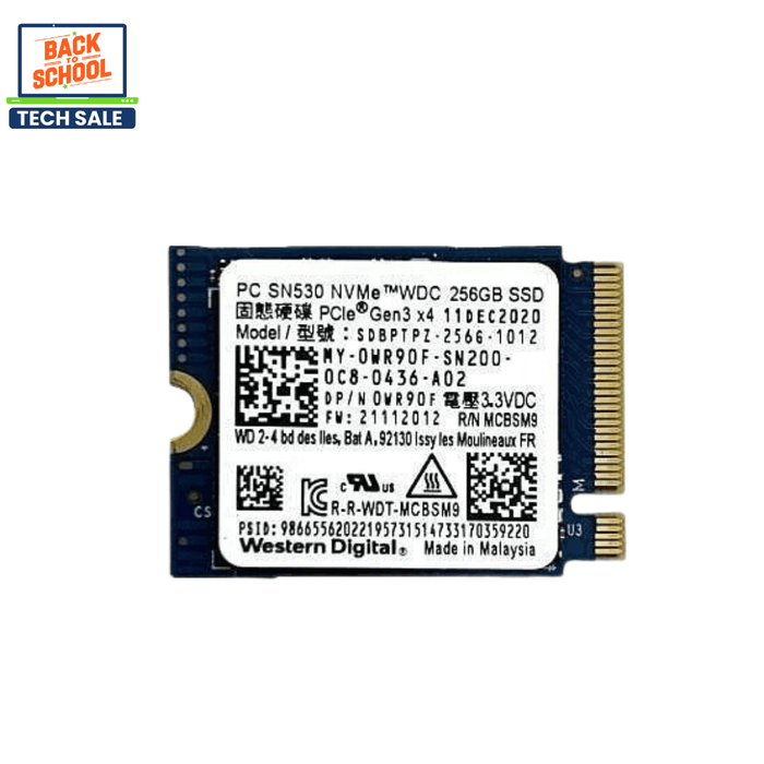 Western Digital SDBPTPZ-256G-1012 PC SN530 M.2 2230 256GB PCIe Gen3x4 NVMe Solid State Drive – Used