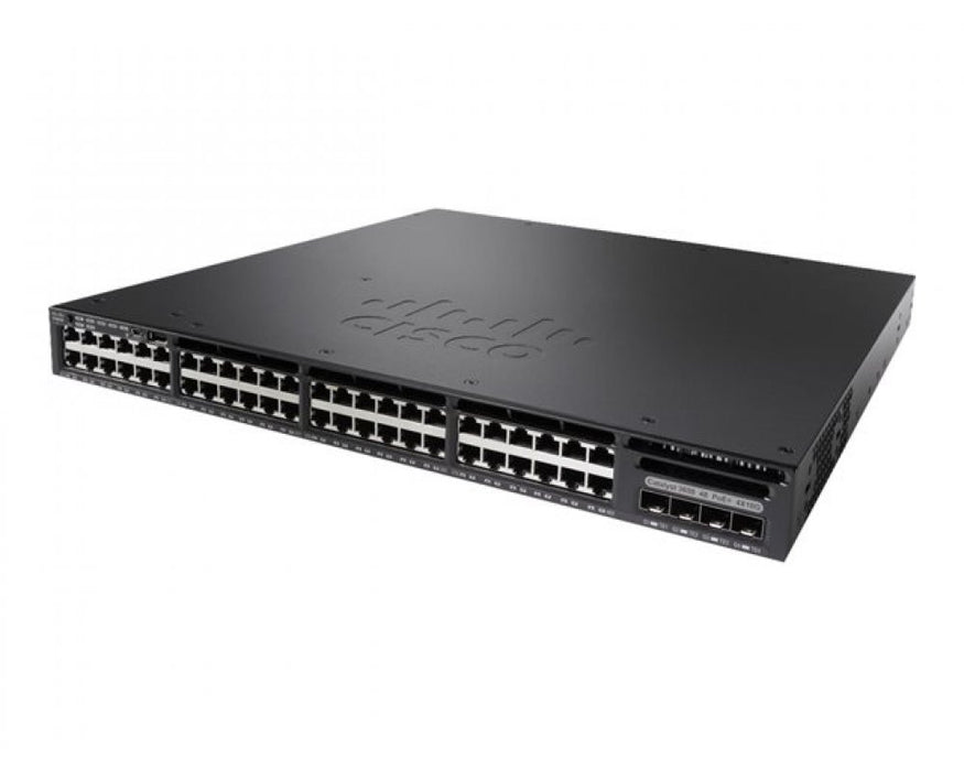 Cisco WS-C3650-48FS-L 48 Port Full PoE 4x1G Uplink LAN Base Gigabit Switch - Refurb