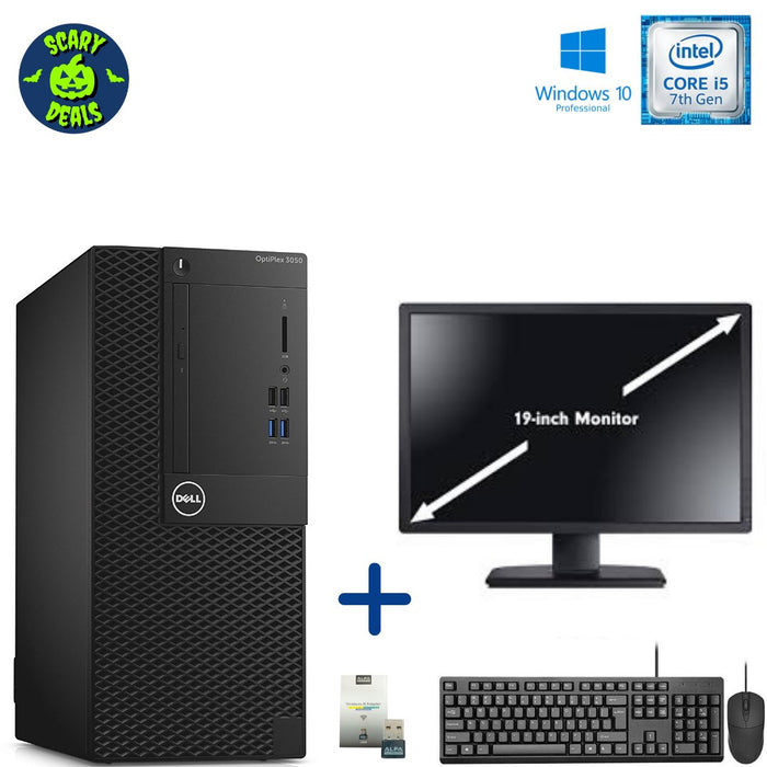 Dell OptiPlex 3050 MT Computer Set; i5 7500; 8GB PC4; 256GB SSD; Win10Pro; Refurb