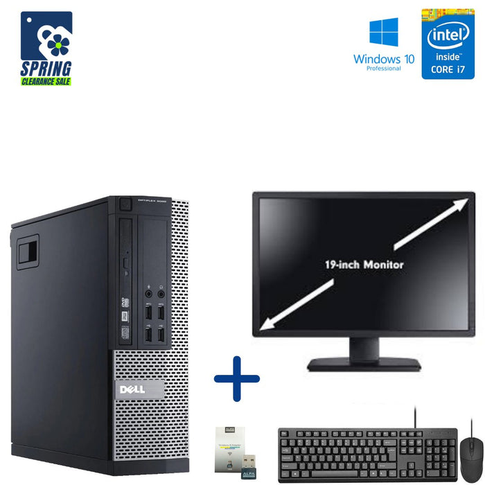 Dell Optiplex 9020 SFF Computer Set; i7 4770; 4GB PC3; 256GB SSD; Win10Pro; Refurb