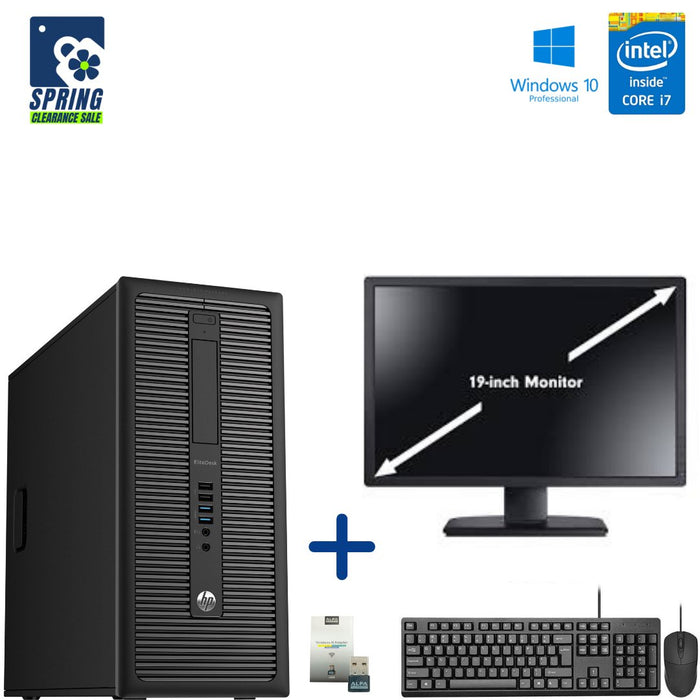 HP Elitedesk 800 G1 Tower Computer Set; i7 4770; 4GB PC3; 500GB HDD; Win10Pro; Refurb