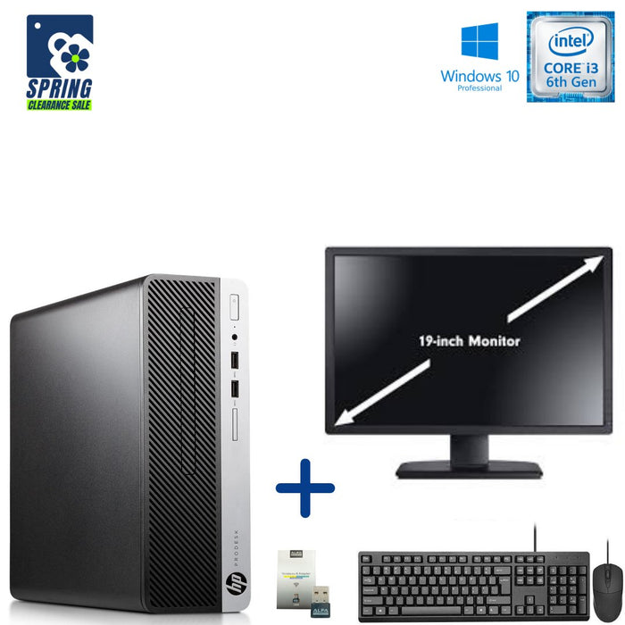 HP Prodesk 400 G4 SFF Computer Set; i3 6100; 4GB PC4; 500GB HDD; Win10Pro; Refurb