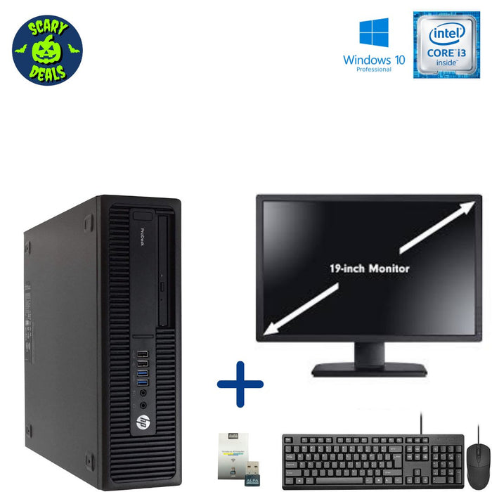 HP ProDesk 600 G2 SFF Computer Set; i3 6100; 4GB PC4; 128GB SSD; 500GB HDD; Win10Pro; Refurb