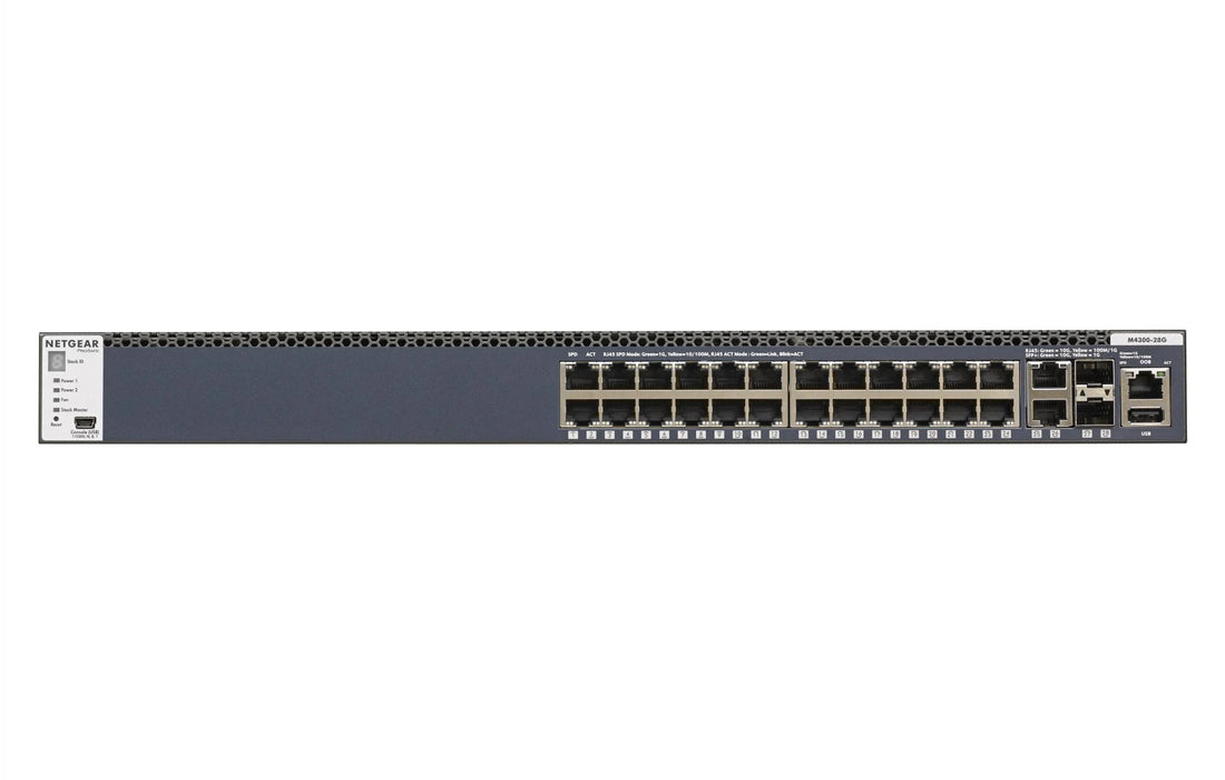 Netgear M4300-28G-PoE+ 24-Port PoE+ Layer 3 Stackable Managed Switch with 2 x SFP+ Ports; Second Hand