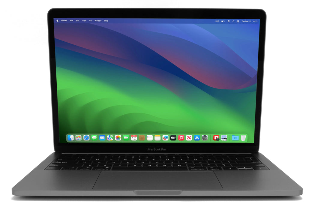 Apple 2019 A1989 13 Inch MacBook Pro Space Grey; Quad Core i5; 8GB PC3; 250GB SSD; MacOS Sonoma 14.6.1; Refurb