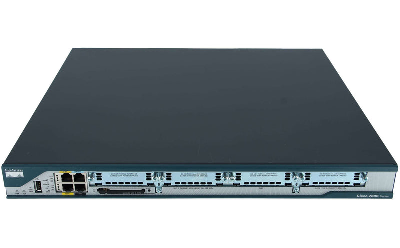 Cisco 2801 with AC power, 2FE, 4 Interface Card Slots, 2 PVDM slots, 2 AIMs Router - Used