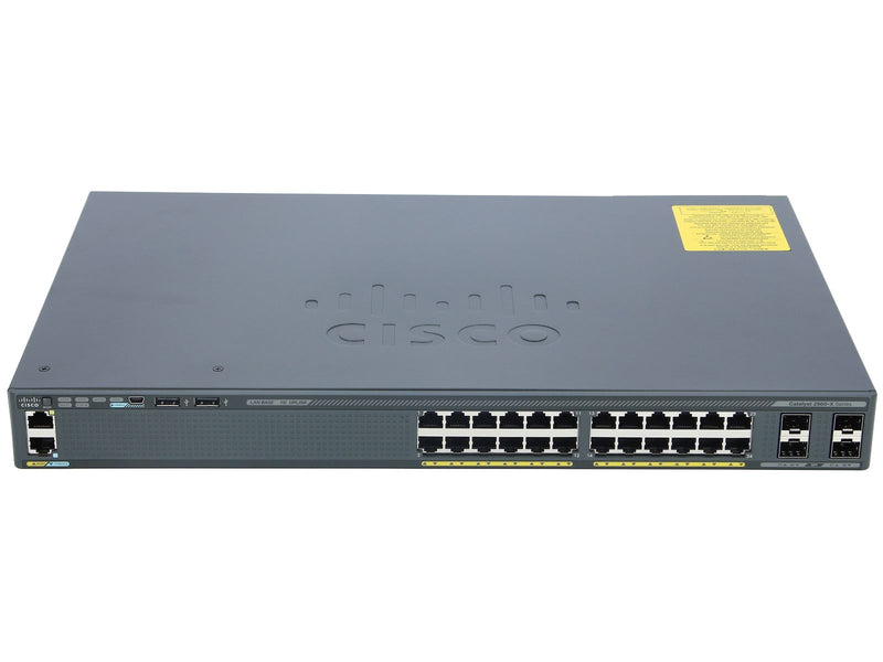 Cisco WS-2960X-24PS-L 24 GigE PoE 370W, 4 x 1G SFP, LAN Base Switch - Refurb