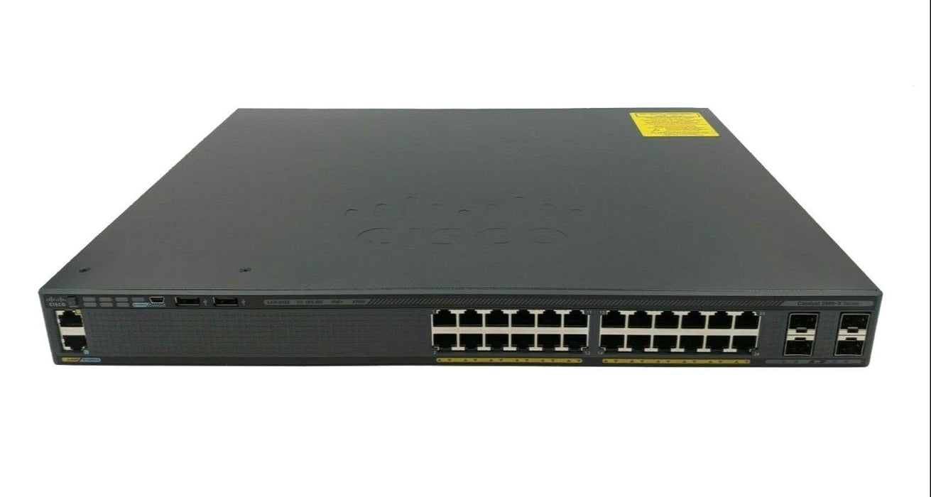 Cisco WS-C2960X-24TS-L 24 Port + 4 SFP Gigabit Ethernet Switch – Used