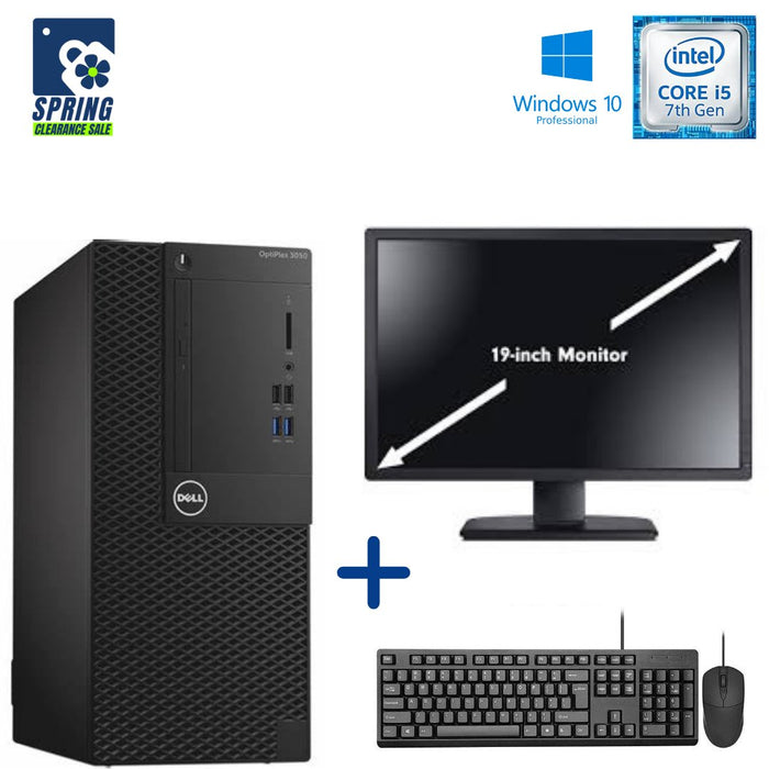 Dell Optiplex 3050 MT - I5 7500 - 4GB DDR4 - 500GB SATA HDD - Windows 10 Pro 64 Bit - Refurbished Computer Set