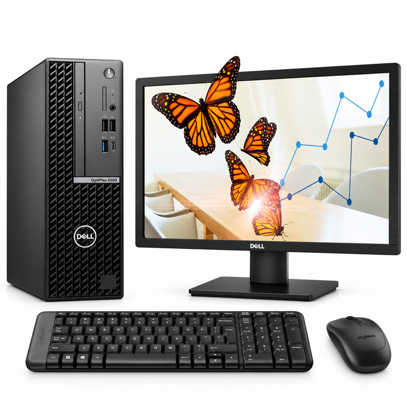 Dell OptiPlex 5000 SFF Production Computer Set with 24 Inch – i5 12500 – 16GB DDR4 – 256GB NVMe – WIFI - Win11Pro – Refurb