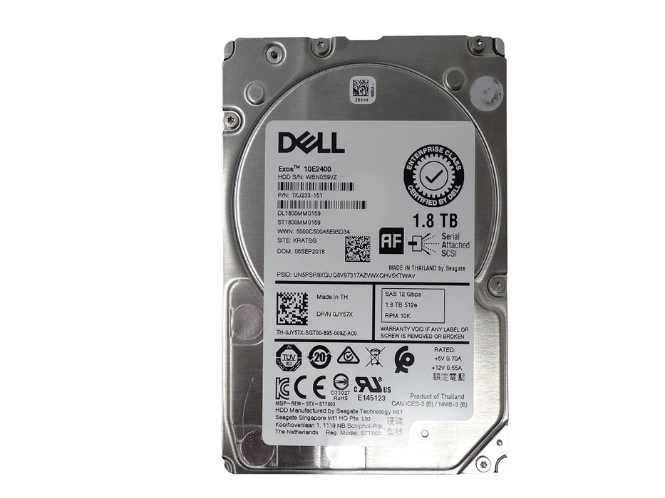 DELL ST1800MM0159 - 1.8TB SAS HARD DRIVE - 2.5" - 10K - PRE-OWNED
