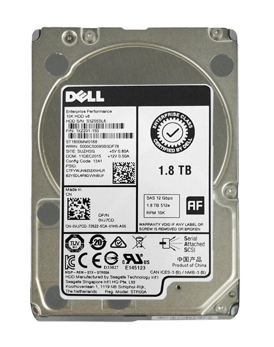 DELL ST1800MM0168 - 1.8TB SAS HARD DRIVE - 2.5" - 10K - PRE-OWNED