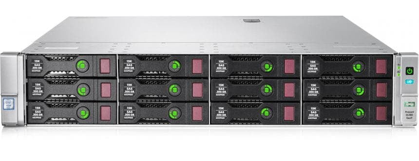 HP ProLiant DL380 Gen9 2U Rackmount Server - 12 LFF Front + 3 LFF Rear - 2 x Xeon E5 2699 V4 - 128GB DDR4 - 10 x 6TB SATA + 4 x 1.92TB SSD - P840 Raid - HP 331i + 546-FLR-SFP+ - 2 x 800 Watt - Refurb