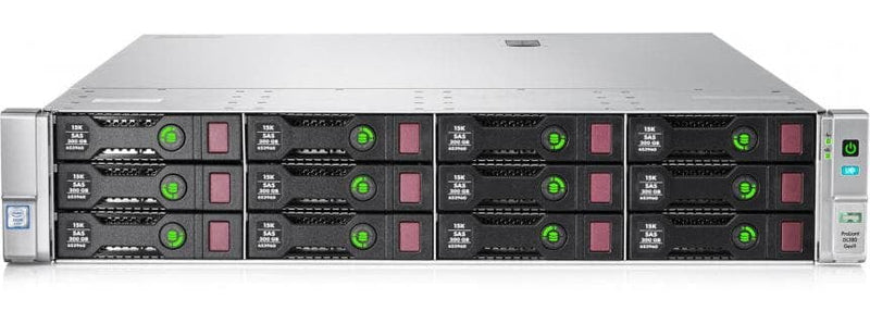 HP ProLiant DL380 Gen9 2U Rackmount Server – 12 LFF + 3 LFF (Rear) – 2 × Xeon E5-2699 V4 – 64GB DDR4 – No HDD – P840 RAID – HP 331i + 546-FLR-2SFP – 2 × 800W – 12 × Caddies + 1 Blanks – Refurb