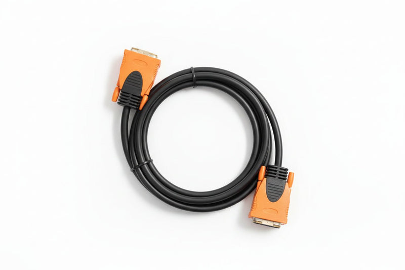Vcom DVI 24+1 Male to Male 1.8 Meter Orange & Black Display Cable – New
