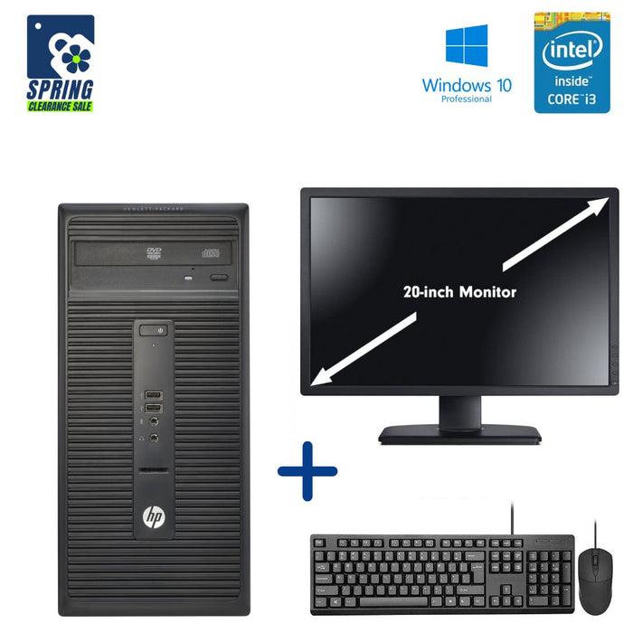 HP 280 G1 MT - I3 4160 - 4GB DDR3 - 500GB SATA HDD - WINDOWS 10 PRO 64 BIT - REFURBISHED COMPUTER SET