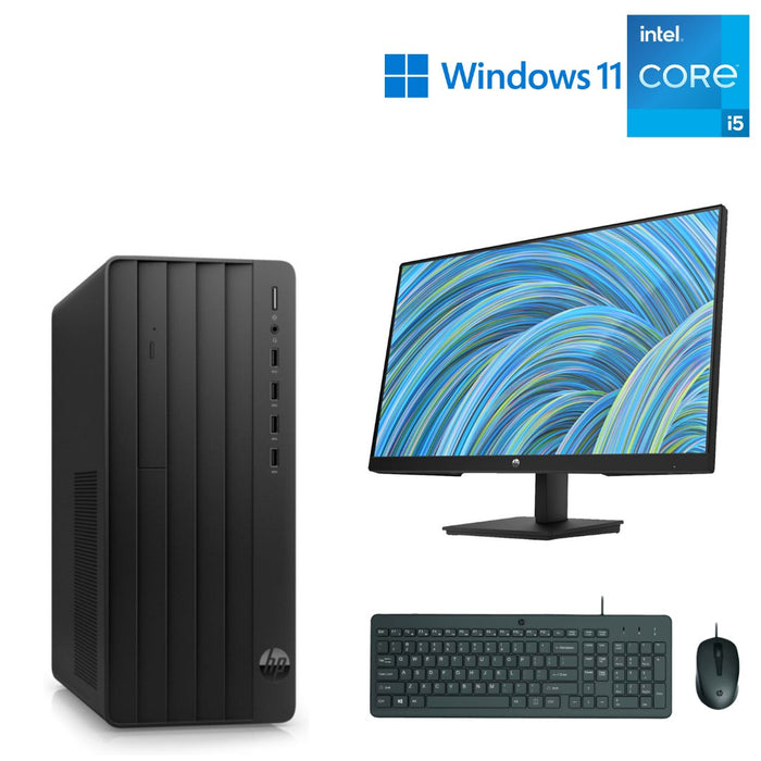 HP 290 G9 MT Computer Set; i5 12400; 8GB PC4; 512GB SSD; Win11Pro; HP P22vG5; K&M; New