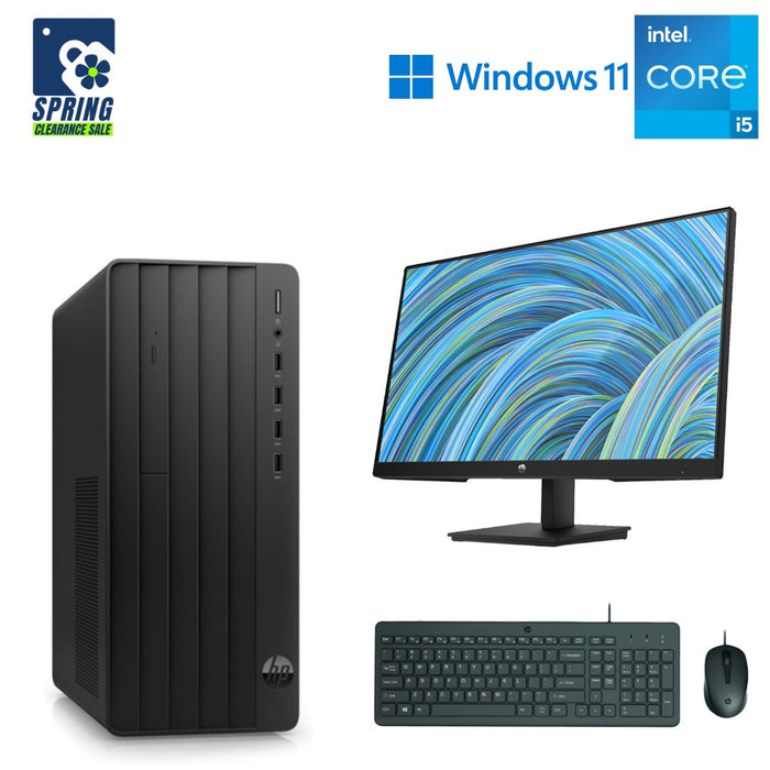 HP 290 G9 MT Computer Set; i5 12400; 8GB PC4; 512GB SSD; Win11Pro; HP P22vG5; K&M; New