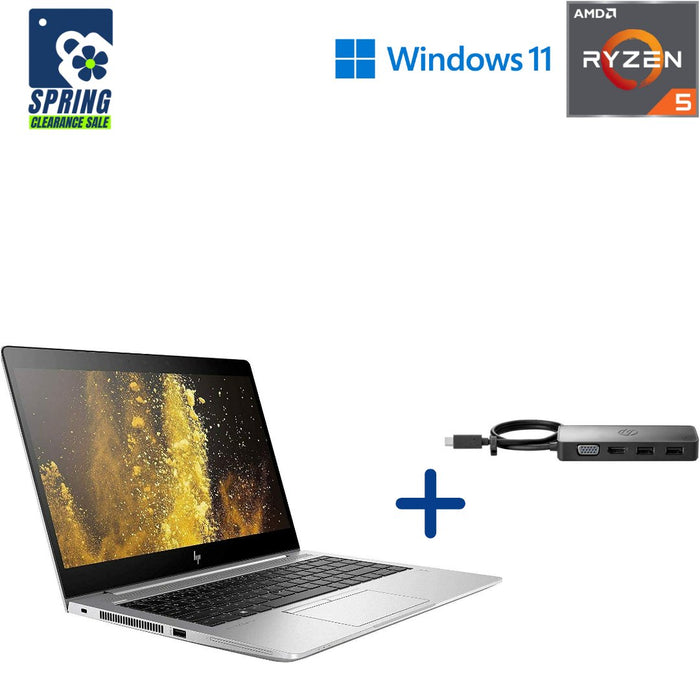 HP Elitebook 745 G6 Laptop; AMD Ryzen 5 Pro 3500U; 16GB PC4; 256GB NVME SSD; Win11Pro; 14 Inch; Refurb Bundle