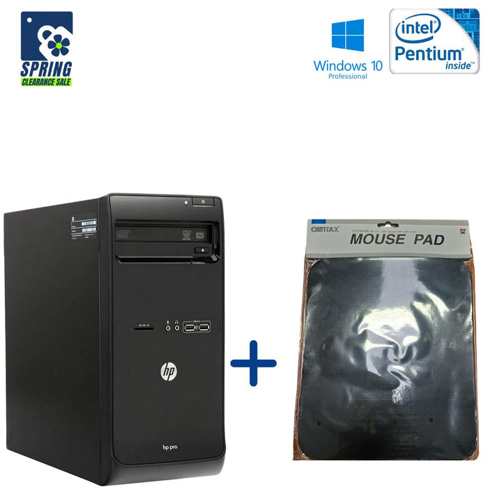 HP PRO 3400 MT - PENTIUM G850 - 4GB DDR3 - 1TB SATA HDD - WINDOWS 10 PRO 64 BIT - REFURBISHED COMPUTER + MOUSE PAD