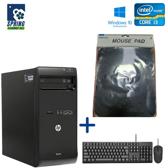 HP PRO 3500 MT - I3 3240 - 4GB DDR3 - 250GB SATA HDD - WINDOWS 10 PRO 64 BIT - REFURBISHED COMPUTER + K&M + MOUSE PAD