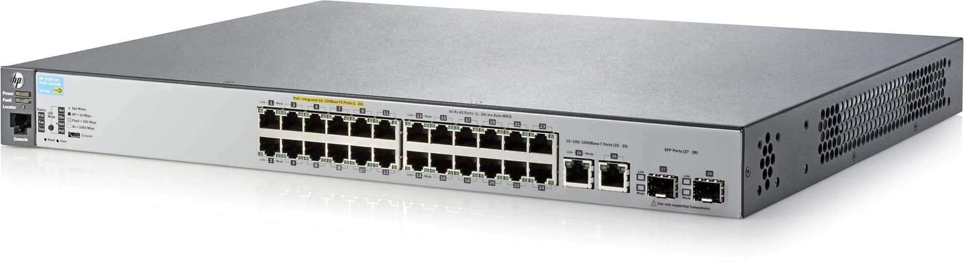 HP Aruba J9779A 2530-24-PoE+ 24 Port 10/100 Switch – Used