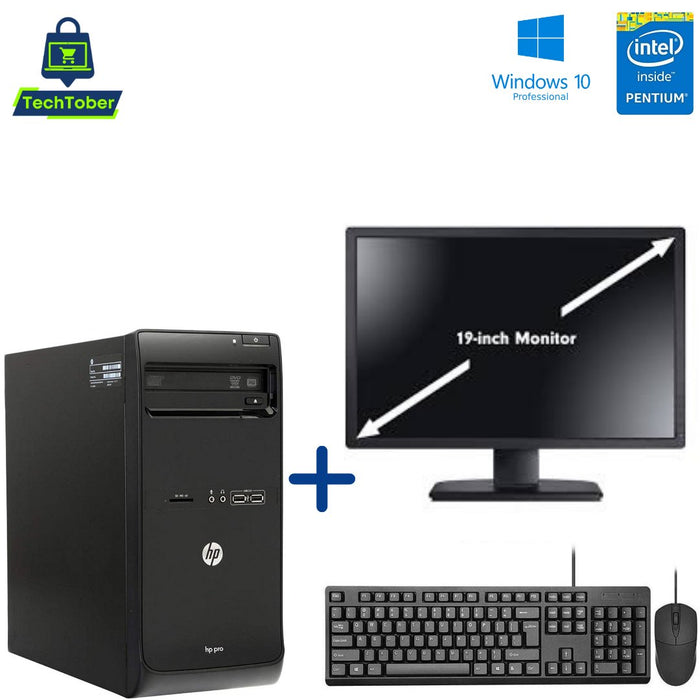 HP Pro 3500 MT Computer Set; Pentium G2030; 2GB PC3; 250GB HDD; Win10Pro; Refurb