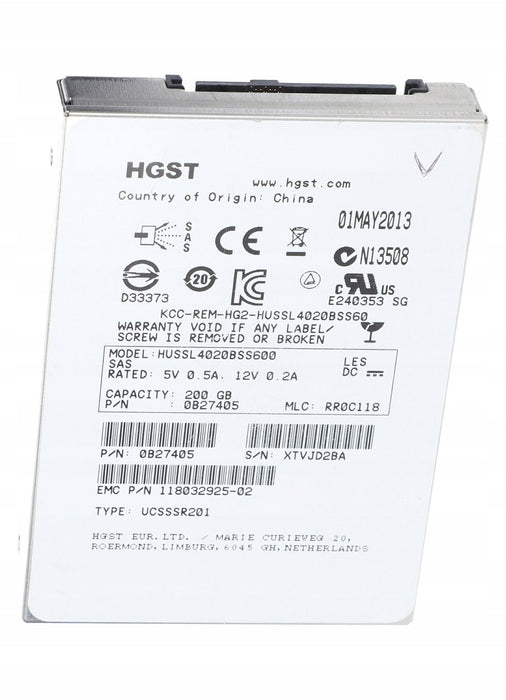 HGST HUSSL4020BSS600 2.5 Inch 200GB SAS Solid State Drive – Refurb