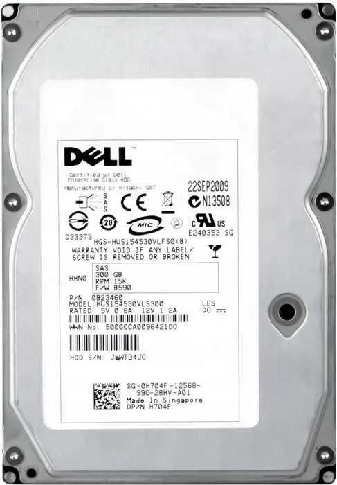 Pre-Owned Dell HUS154530VLS300 - 300GB SAS Hard Drive - 3.5" - 15 000 RPM - 3GB/s
