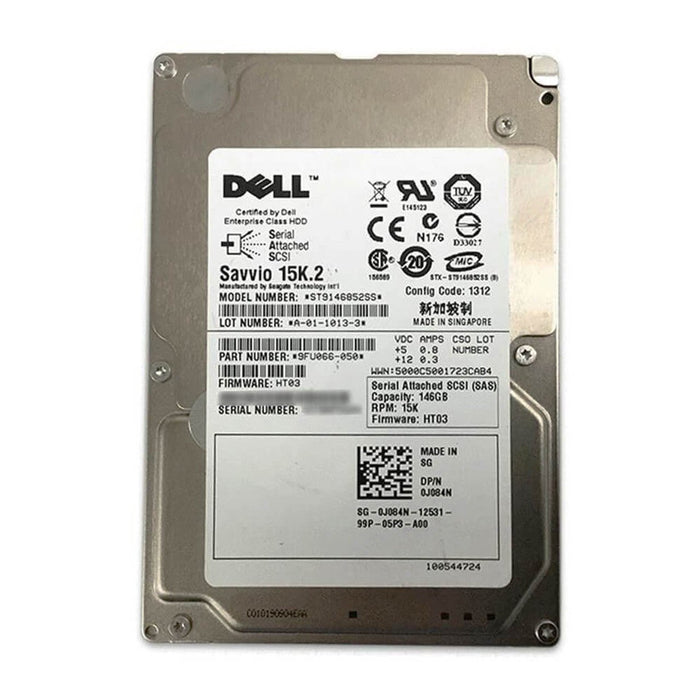 Pre-Owned DELL ST9146852SS - 146GB SAS Hard Drive - 2.5" - 15 000 RPM - 6GB/s