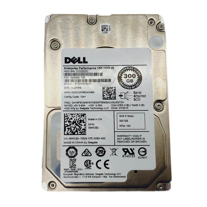 Pre-Owned DELL ST300MP0005 - 300GB SAS Hard Drive - 2.5" - 15 000 RPM - 12GB/s