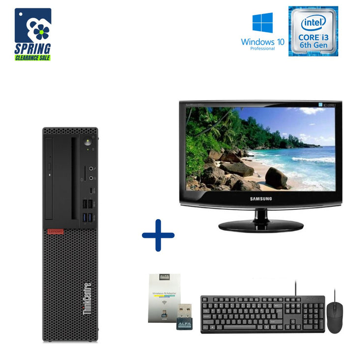 Lenovo Thinkcentre M800 SFF - I5 6500 - 4GB DDR4 - 500GB SATA HDD - Windows 10 Pro 64 Bit - Refurbished Computer Set