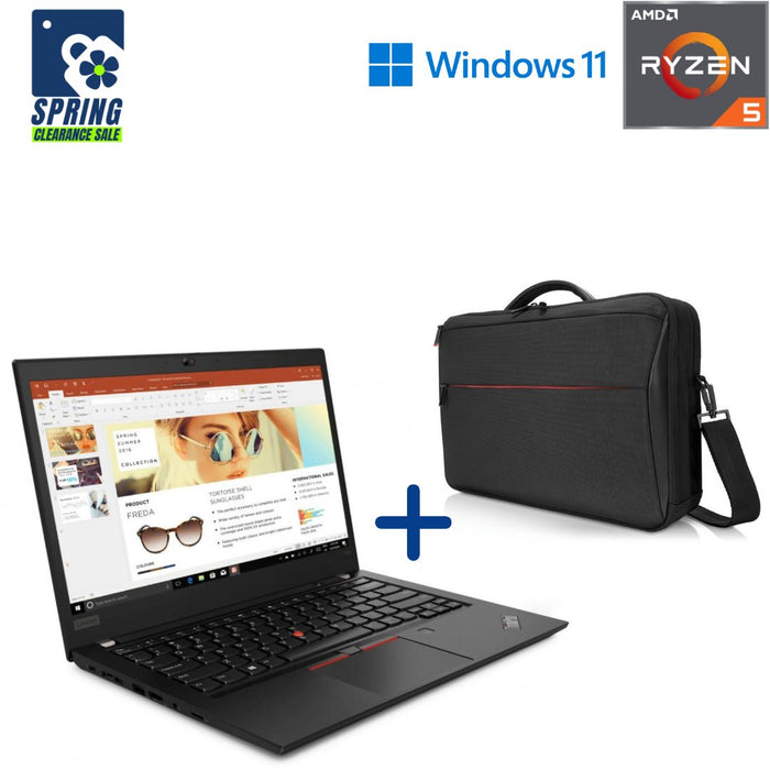 Lenovo Thinkpad T495 Laptop; AMD Ryzen 5 Pro 3500U; 8GB PC4; 256GB NVME SSD; Win11Pro; 14 Inch; Refurb Bundle