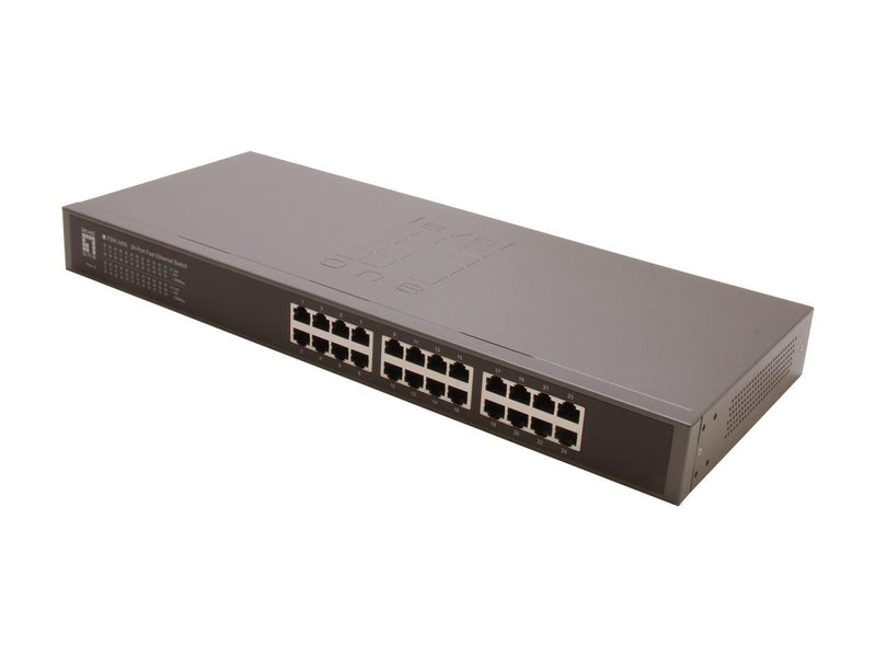 LevelOne FSW-2450 24 Port 10/100 Unmanaged Ethernet Switch – Pre-Owned