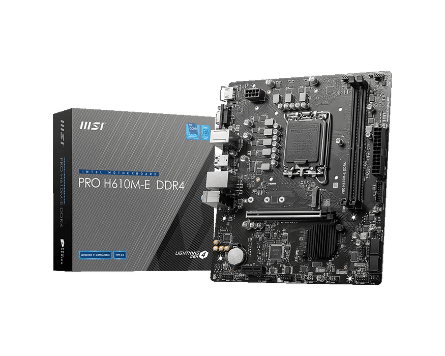 MSI PRO H610M-E DDR4 LGA1700 Motherboard Kit – Intel Core i5-12500T CPU – 8GB RAM – New