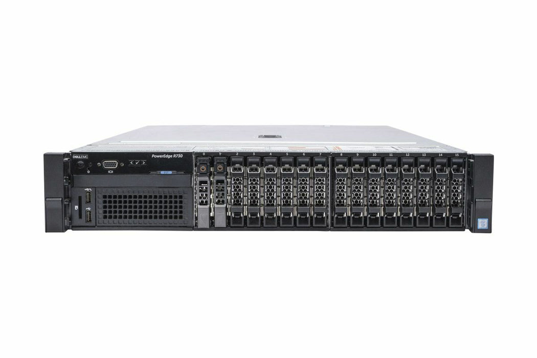 Dell PowerEdge R730 2U Rackmount Server – 16 SFF – 2 x Xeon E5-2687W V4 – 64GB DDR4 – 2 x 300GB SAS – H330 Mini HBA – 2 x 10Gb + 2 x 1Gb + 2 x 40GbE QSFP – 2 x Caddies – 2 x 750W – Refurb