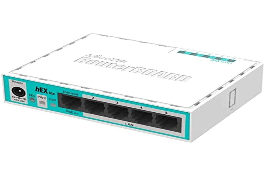 MikroTik hEX lite RB750r2 – 5 Port Ethernet Router with RouterOS L4 – Used